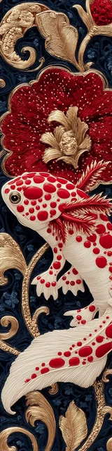 Free printable axolotl bookmark featuring a white axolotl with red dots